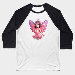 Magical Back to School Pink Fairy Anime Baseball T-Shirt